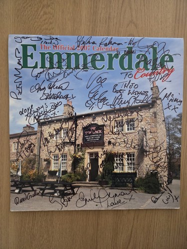 Emmerdale signed calendar - signed,