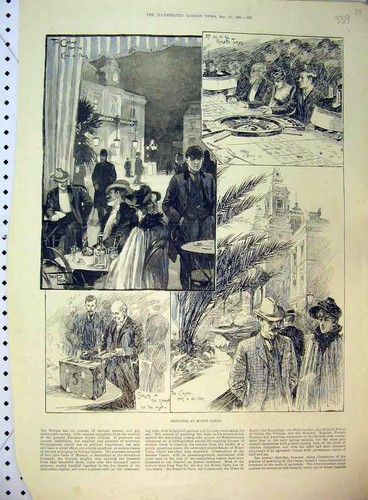 Original old antique print - old,