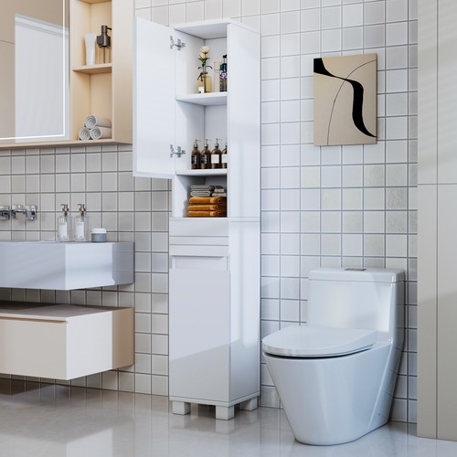White slimline bathroom - white,