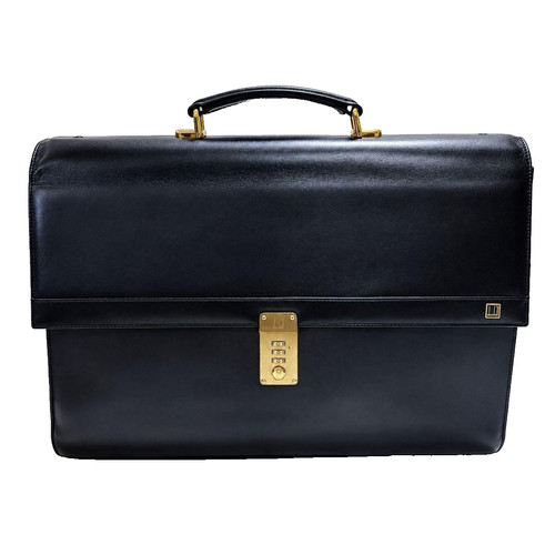Dunhill black leather attache - black,