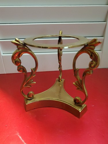 Vtg ornate solid brass tripod - brass,