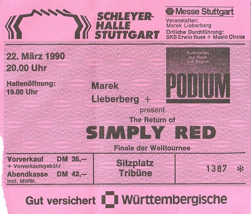 Simply red tour 1990 - tour, |