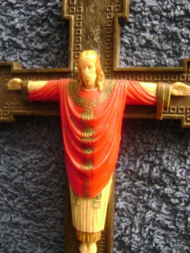 Vintage 1970s wall crucifix - vintage,