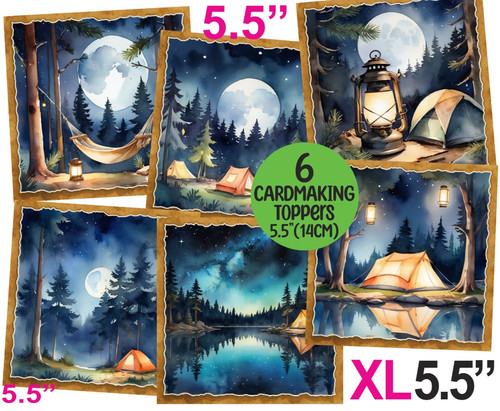 Camping male mens card toppers - card,