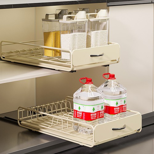Pull out wire basket cabinet - out,