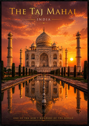 The taj mahal wall print - the, a4