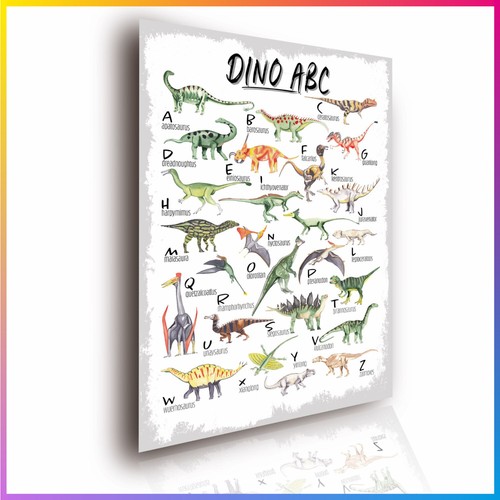 Dinosaur abc learning poster - dinosaur,