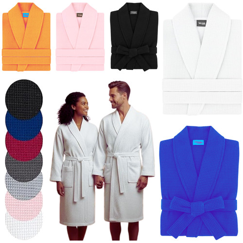 Unisex waffle bath robe - waffle,