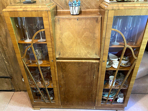 Art deco display cabinet brown - display,