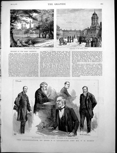 Old print phoenix park - print,