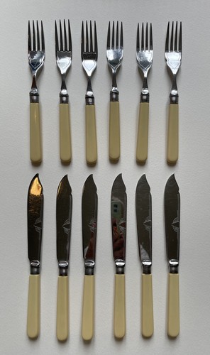 Vintage fish cutlery chrome - cutlery,