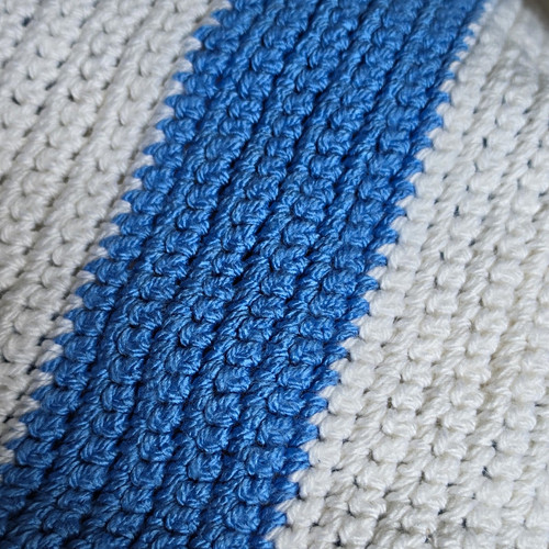 Crocheted throw blanket blue - crocheted,