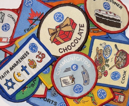 Girl guides sew badges - girl,