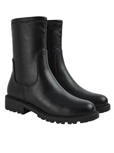 Black sock panel - ankle, boots