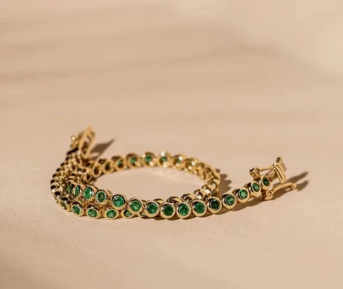 9ct round lab created - created, green