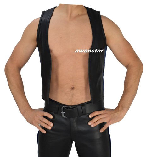 Real leather vest muscle - ,