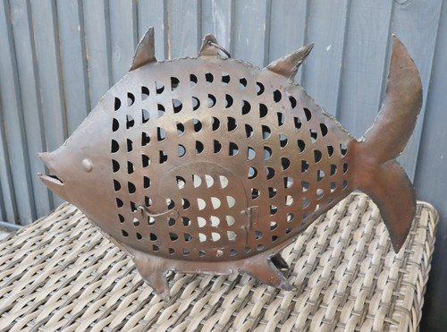 Large handmade metal fish - metal,