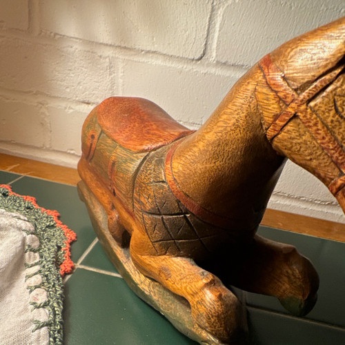 Hand carved wooden horse - hand,