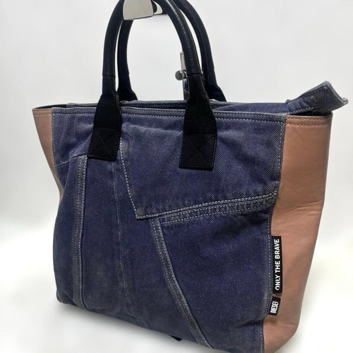 Diesel denim tote bag - denim, leather