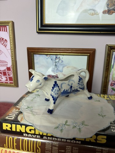 Vintage blue white - white, delft