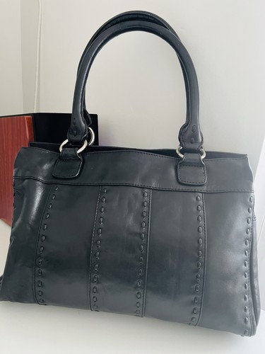 Black genuine leather s - black, m&s