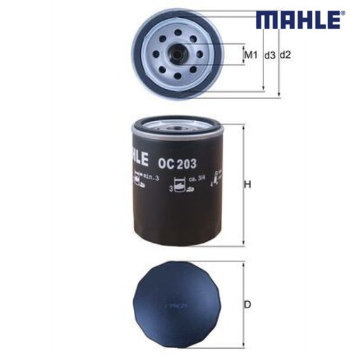 Oil filter mahle oc203 for - mahle,