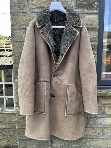 Brown antartex sheepskin coat - sheepskin,