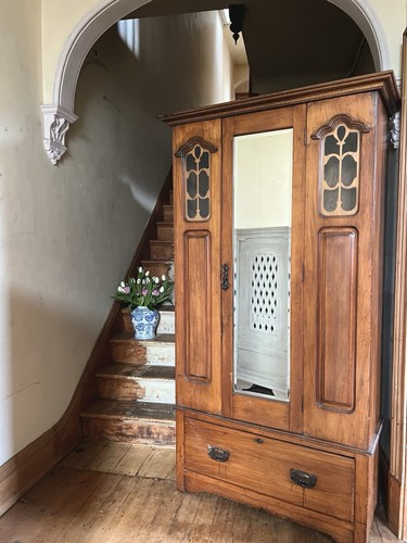 Antique edwardian walnut oak - antique,