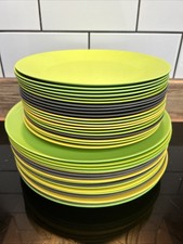 Set Of 18 Small And Large Camping/picnic  Plates. Unbreakable. Nadi Bamboo.