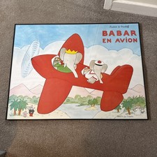 Babar En Avion Laurent de Brunhoff Editions du Desastre Limited Poster 32”x24”