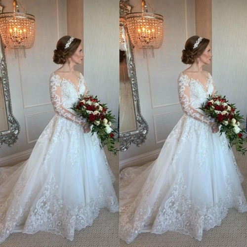 Romantic wedding dresses long - wedding,