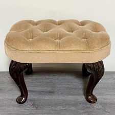 Antique Georgian Style Tufted Ottoman Soft Plush Footstool Art Deco Stool Rare