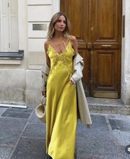 Zara Women Satin Lace MIDI