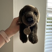 Keel Toys Basil Puppy Soft Plush Toy Chocolate Brown Labrador Dog 9” long