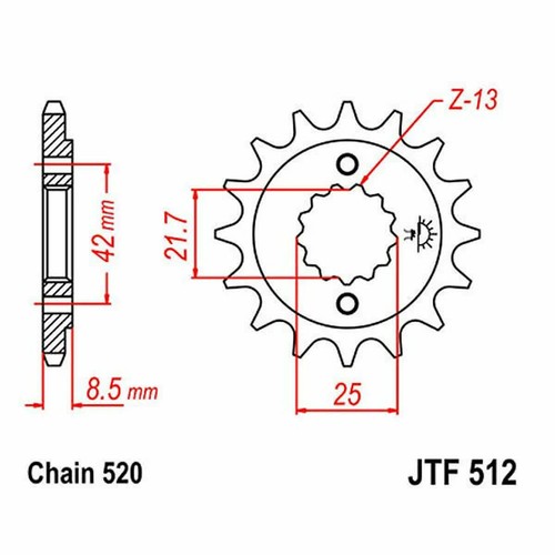 Sprocket z16 520 726 - 520, for