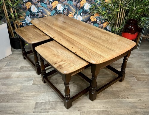 Vintage ercol elm nest 3 - vintage,