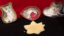  4 Hand-Painted Ceramic Dishes