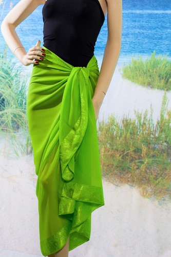 Green sarong pareo sheer - green,