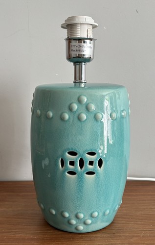Turquoise ceramic table lamp - turquoise,
