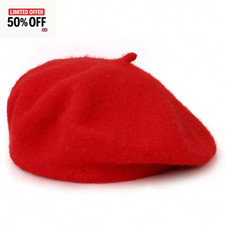 Plain beret hat wool autumn - beret,