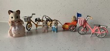 Sylvanian Families Tandem Bike With Baby Trailer