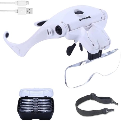 Led head magnifier 5lenses - head,