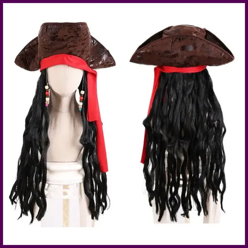 Men pirate wig with - men’s, hat