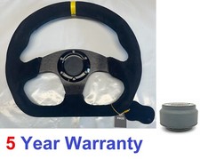 SUEDE D SHAPE STEERING WHEEL &
