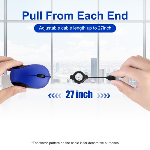 Corded mouse usb retractable - corded,