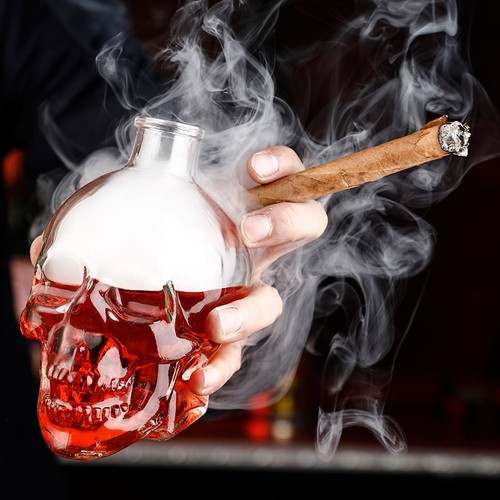 Skull head glass vodka bottles - glass,
