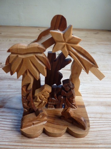 Wooden nativity scene with - wooden,