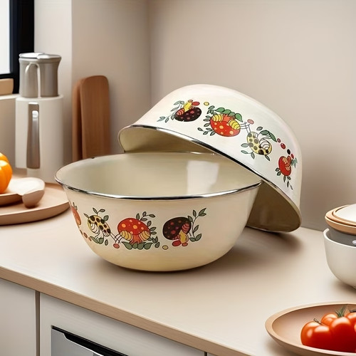 Set vintage floral enamel - of,