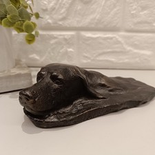 Vintage Bronzed Sculpture Labrador Pointer Dog Heavy Doorstop?  Decorative By PS
