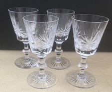 Set of 4 Star of Edinburgh Crystal Sherry or Port Glasses. Signed.